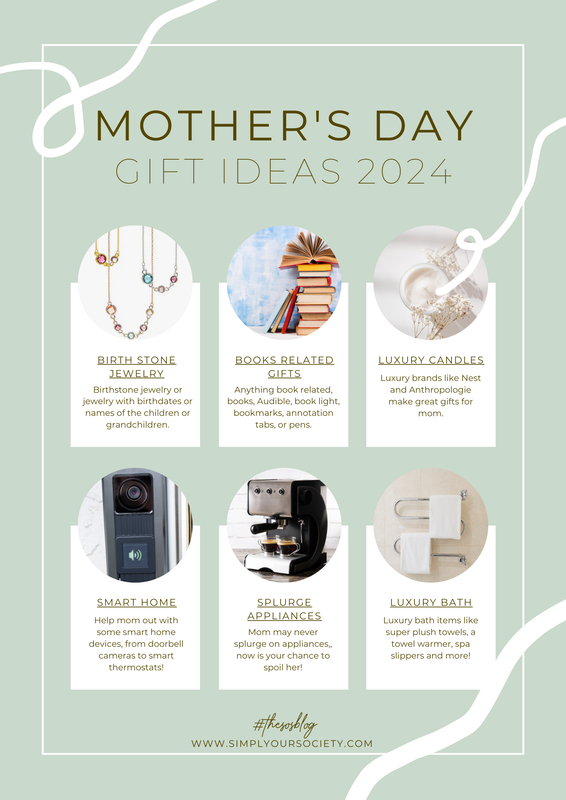 shoppable picture showing mothers day gift ideas, mothers day 2024, mothers day calendar date, mothers day is may 12, mothers day US, mothers day UK, gift ideas for mothers day