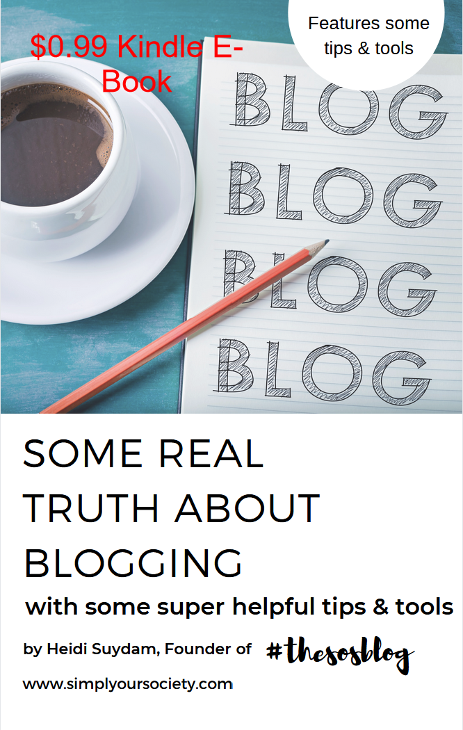 some real truth about blogging ebook cover with blue background and coffee cup next to pad of paper and pencil with the word blog in all caps on page, how to make money blogging, how to make money from home, popular blogs, blog examples