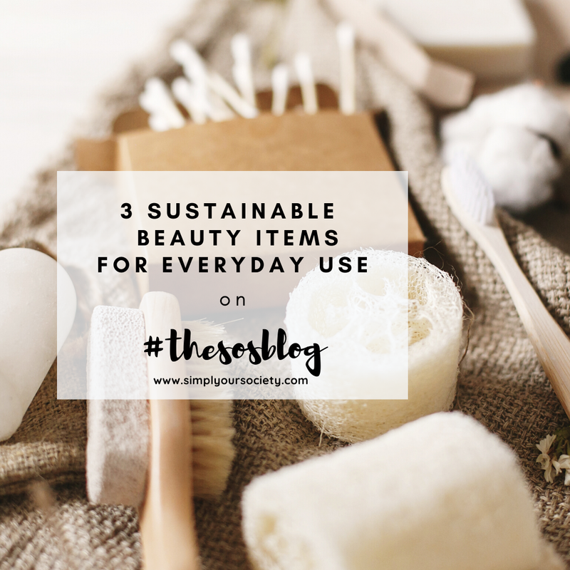 title of blog sustainable beauty items with picture of natural-looking beauty tan, sustainable beauty, earth conscious, save the earth, earth day