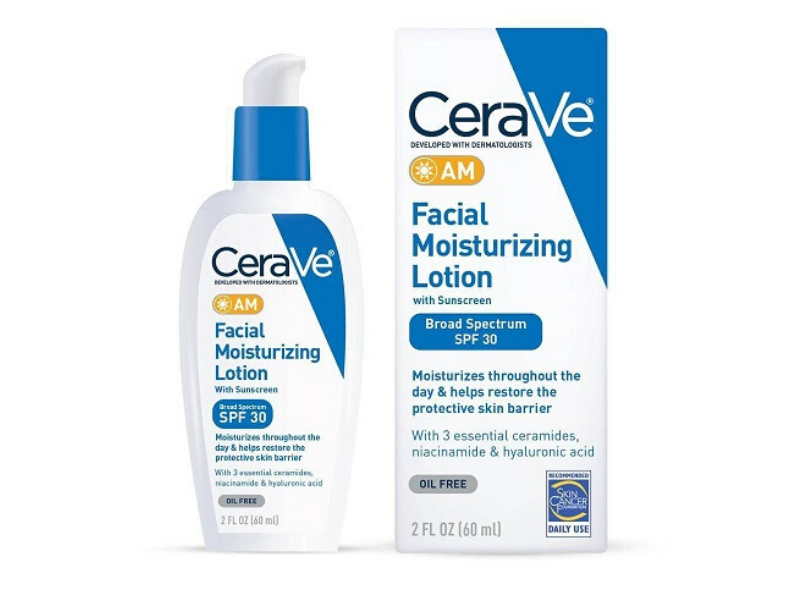 Picture of cera ve face moisturizer with spf 30, best beauty products on amazon, makeup under 30, best amazon beauty products under 20, best sephora products under 20, ulta beauty, best cheap sephora products, best skin care products under $20, best face moisturizer under $20, beauty on a budget tips, affordable skin care, best drugstore makeup 2020, beauty on a budget