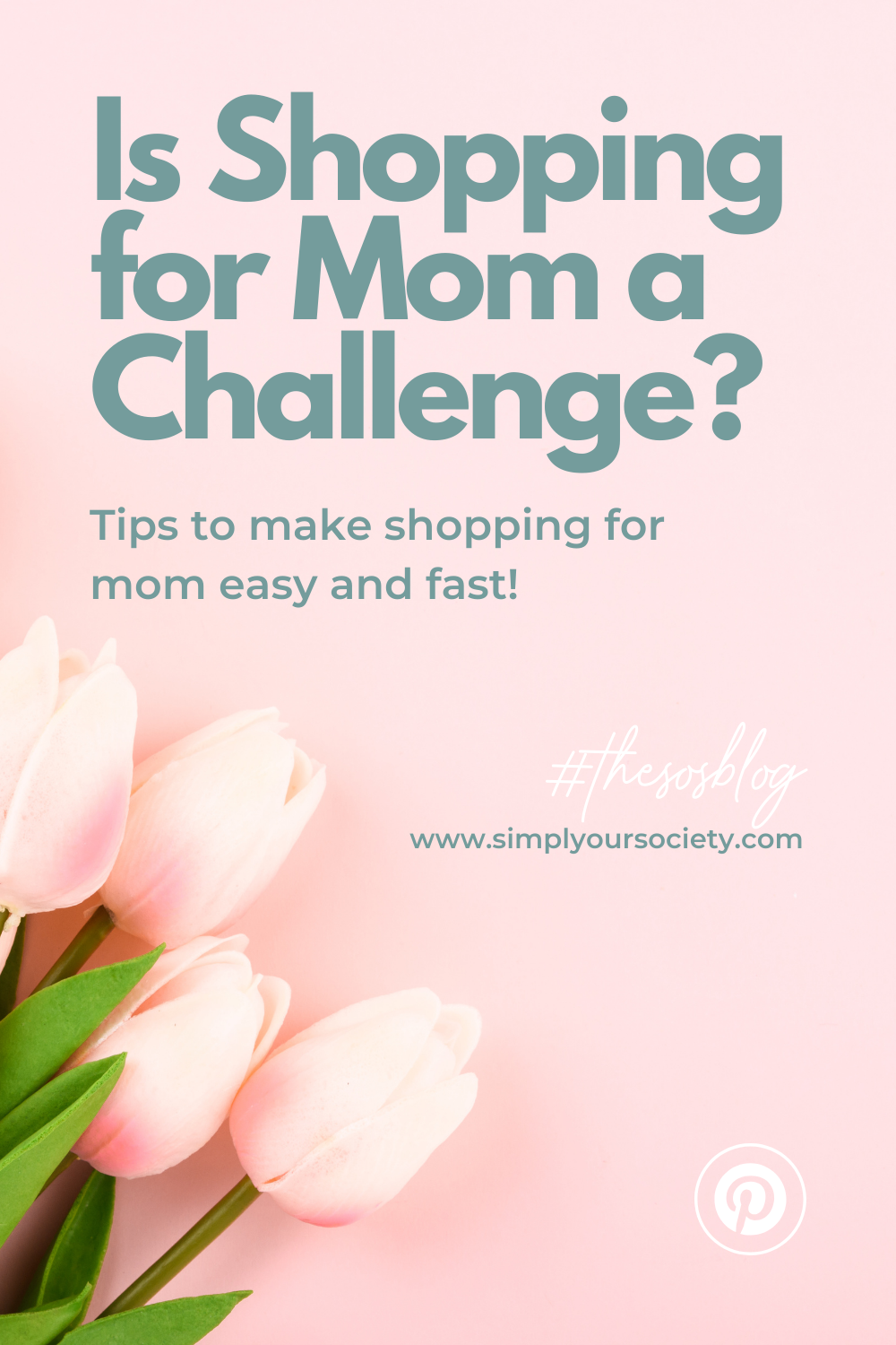 pinterest pin with pink background and tulips for blog post 