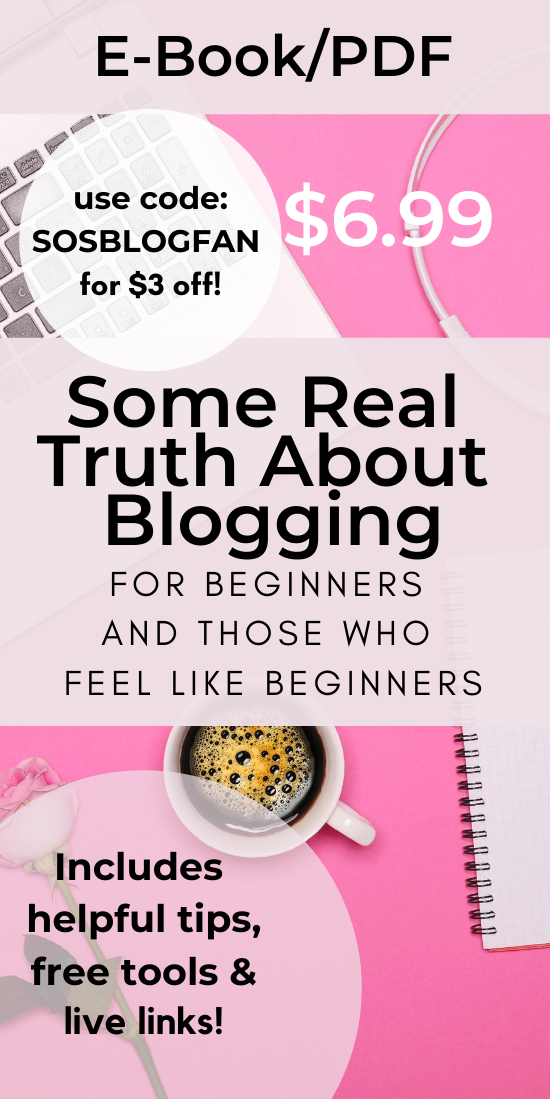 Some Real Truth About Blogging ebook 6.99 ad with hot pink backgrond and laptop, how to make money blogging, can i really make money blogging